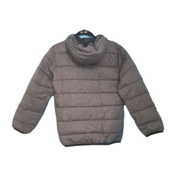 Under Armour Hooded Puffer Jacket YLG Youth Large Gray Full Zip Winter Coat Boys - Picture 5 of 7